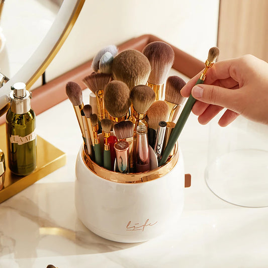 360° Rotating Makeup Organizer Makeup Brush Holder Cosmetic Storage Box Makeup Storage Organizer Lipstick Eyebrow Pencil Case