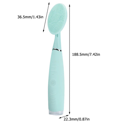 Portable Electric Facial Cleansing Brush Waterproof Silicone Cleansing Tool Handheld Facial Cleaning Brush Mini Pore Cleaner