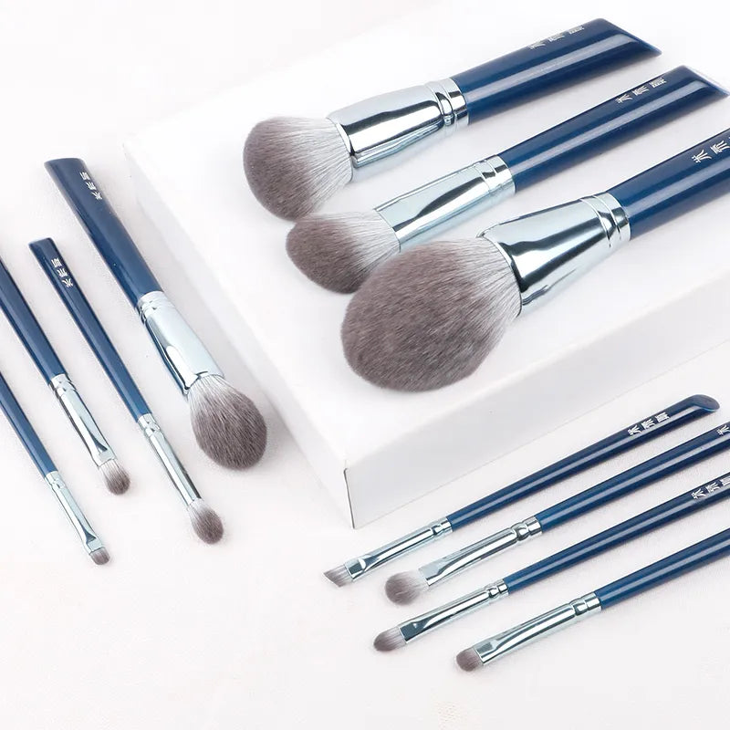 MyDestiny Azure Blue 11pcs Makeup Brush Set&Kit  Super Soft Fiber, High Quality Face&Eye Foundation Eyeshadow  Powder Brush