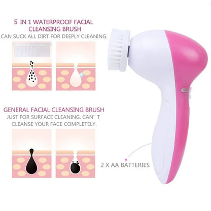 5 in 1 Electric Facial Cleanser Wash Face Cleaning Machine Skin Pore Cleaner Wash Machine Spa Blackhead Cleaning Facial Cleanser