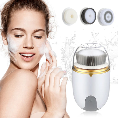 3in1 Face Cleansing Brush Skin Care Electirc Massage Deeply Pore Cleaning Beauty Face Wash Soft Removes Makeup Brushes Tools