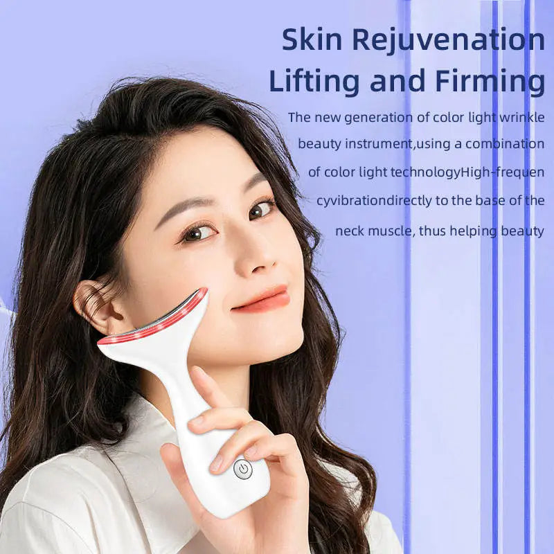 EMS Microcurrent LED Neck Beauty ThIghtening Instrument Lifting Anti -Wrinkle Remove Facial Massage To Beautify and Rejuvenate