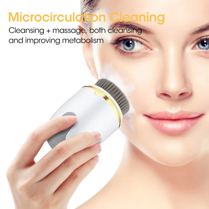 3in1 Face Cleansing Brush Skin Care Electirc Massage Deeply Pore Cleaning Beauty Face Wash Soft Removes Makeup Brushes Tools