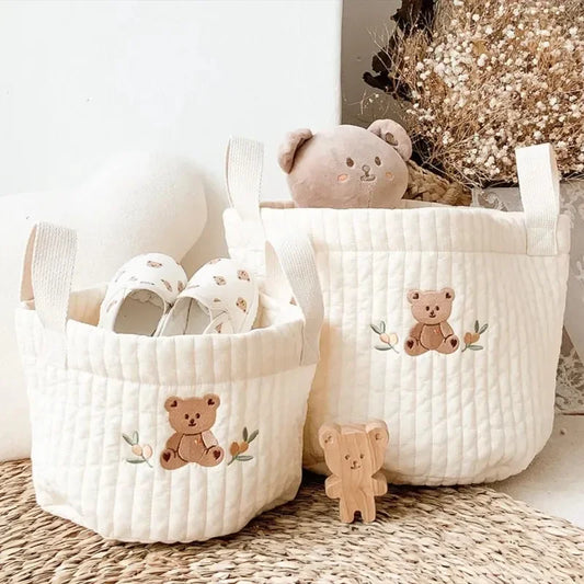 INS Baby Bags Cute Bear Embroidery Diaper Bag Storage Mummy Maternity Bag for Newborn Diapers Toys Organizers