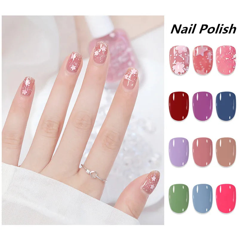 40 Colors Nail Polish No-bake Long Lasting Water-based Tearable Quick Dry Not Easy To Fade 10ml Semi-permanent Varnish Nail Art