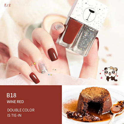 2 In1 No Baking Gel Nail Polish Lasting Quick Drying Non-Toxic Non-Tearable Nail Varnishes Hybrid Lacquer for Manicure Nail Art