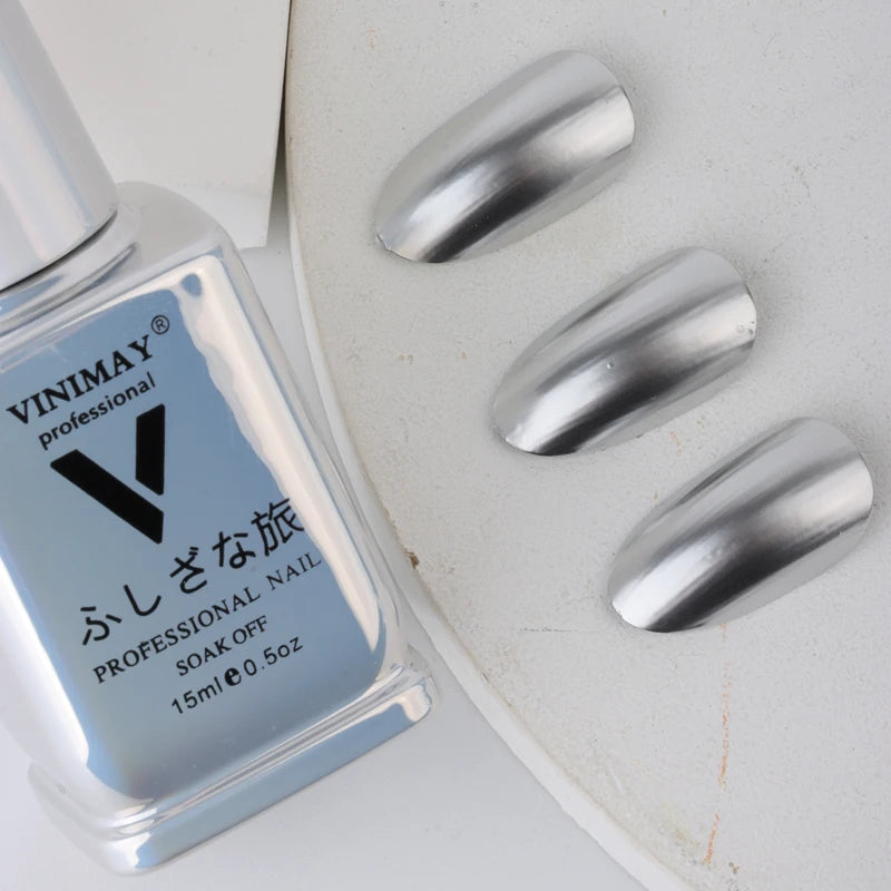 VINIMAY New 2023 Metallic Mirror Silver Nail Painting Gel Nail Polish Soak Off UV Gel Polish Nail Art Gel Varnish Lacque Prime