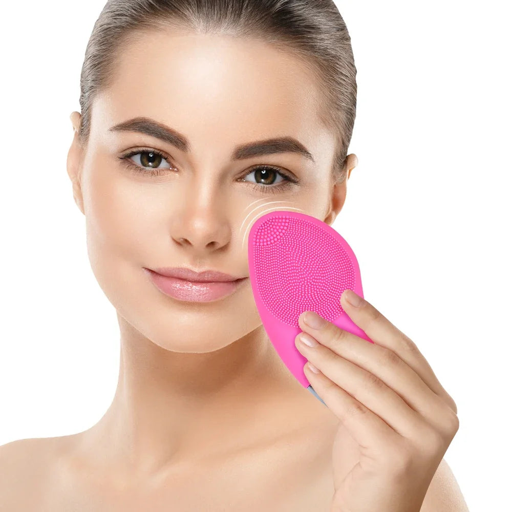 Electric Facial Cleansing Brush Massager Waterproof Silicone Sonic Face Massage Cleaner Deep Pore Face Cleansing Brush Device