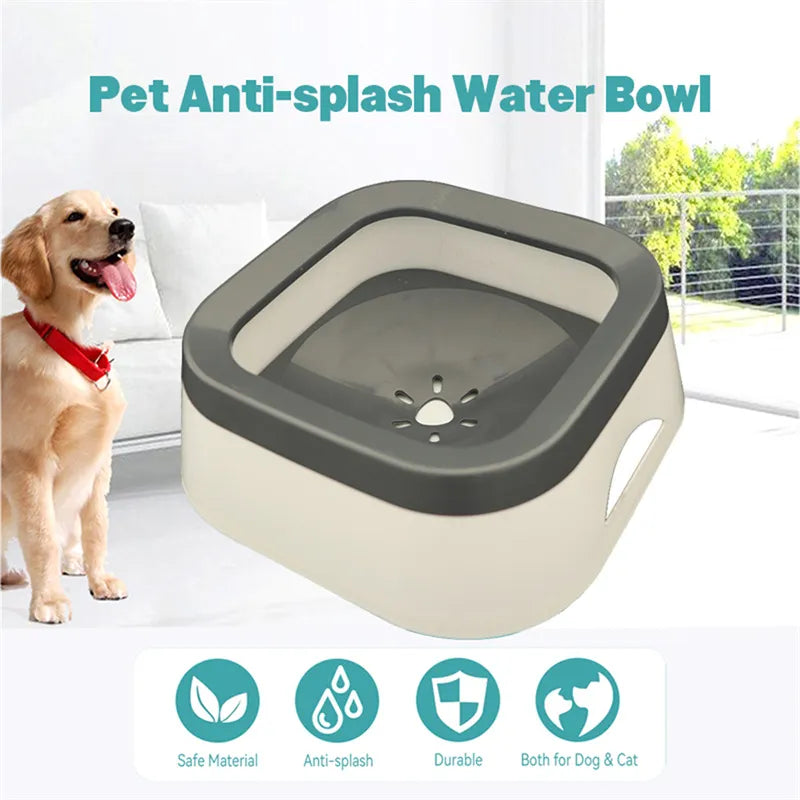 NON- SLIP DOG BOWL 1000ml Anti-splash Water Bowl For Dogs 1L Large Capacity Drinker Drinking Bowls Dog Waterer For Puppy Cat Pet Accessories