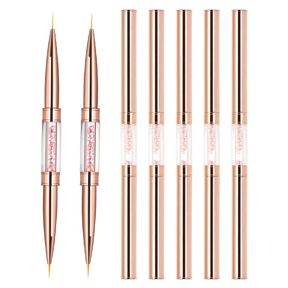 Nail Art Liner Brushes Double Head Rhinestones Acrylic French Stripe Drawing Painting Pen Gel Polish Nail Art Manicure Tools