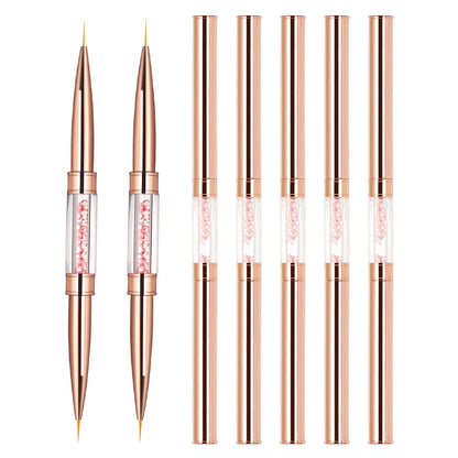 Nail Art Liner Brushes Double Head Rhinestones Acrylic French Stripe Drawing Painting Pen Gel Polish Nail Art Manicure Tools