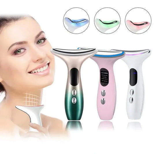 EMS Microcurrent Chin Lifting Face Neck Beauty Device LED Photon Firming Rejuvenation Anti Wrinkle Skin Care Facial Massager