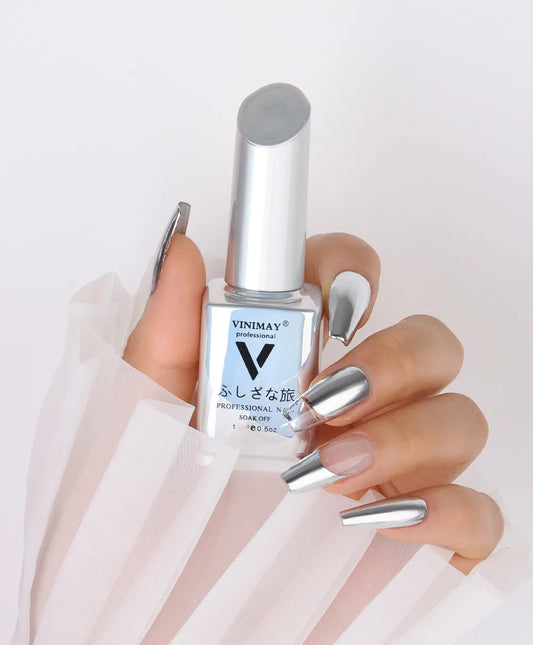 VINIMAY New 2023 Metallic Mirror Silver Nail Painting Gel Nail Polish Soak Off UV Gel Polish Nail Art Gel Varnish Lacque Prime