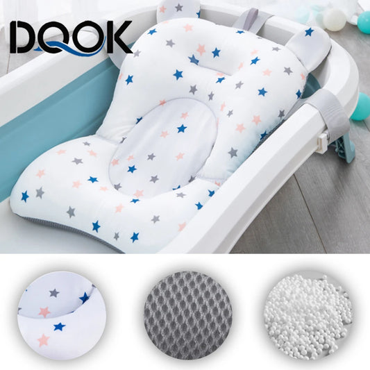 Baby Bath Seat Support Mat Foldable Baby Bath Tub Pad & Chair Newborn Bathtub Pillow Infant Anti-Slip Soft